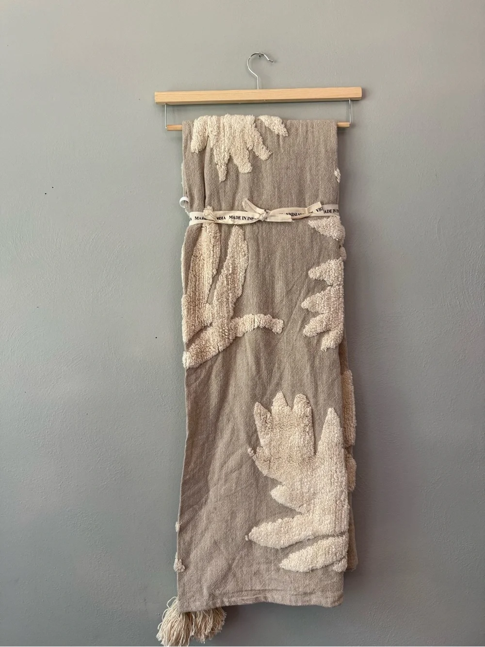 Made in India Cream & Taupe Oversized Decorative Throw 50x70